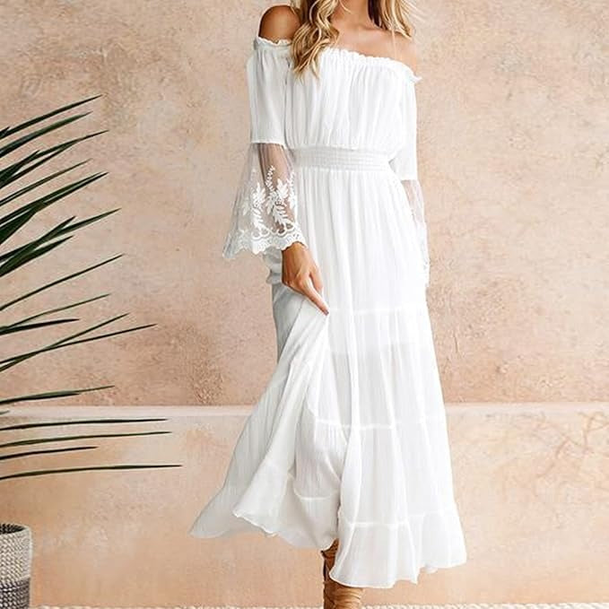 Dorothy | Ethereal Maxi Off-Shoulder Dress for Elegant Women
