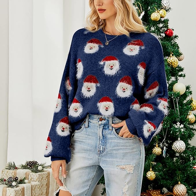 Dolores | Oversized Christmas sweater with Santa Claus motif