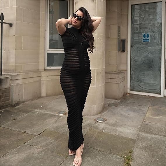 Dalia® | Knitted dress with short sleeves for women