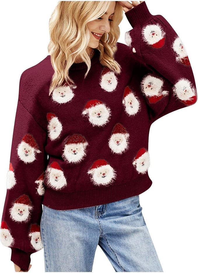 Azucena® | Oversized Christmas sweater with Santa Claus motif