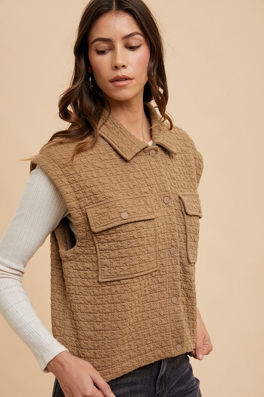 Aurora® | Puzzle quilted jacket with snap fastening