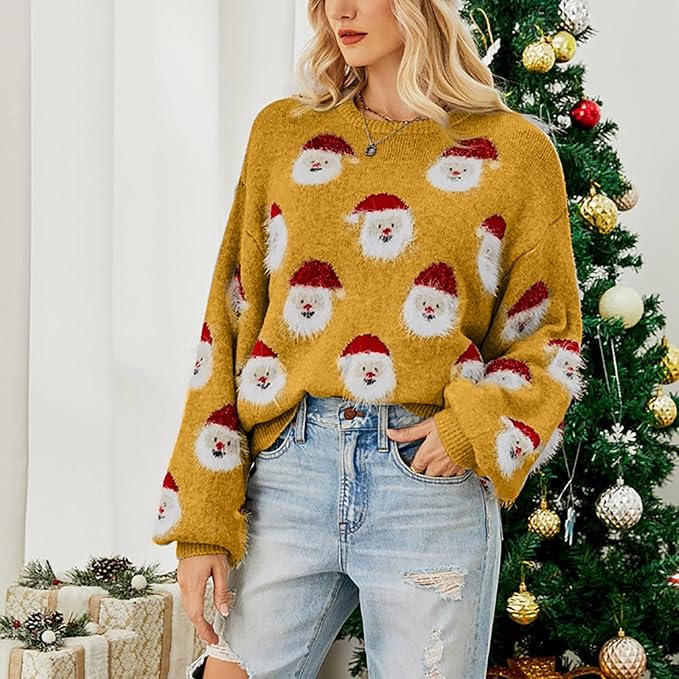 Dolores | Oversized Christmas sweater with Santa Claus motif