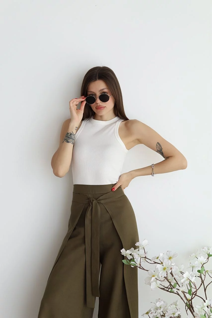 Aurora® | Rosseta Linen Wide Leg Trousers