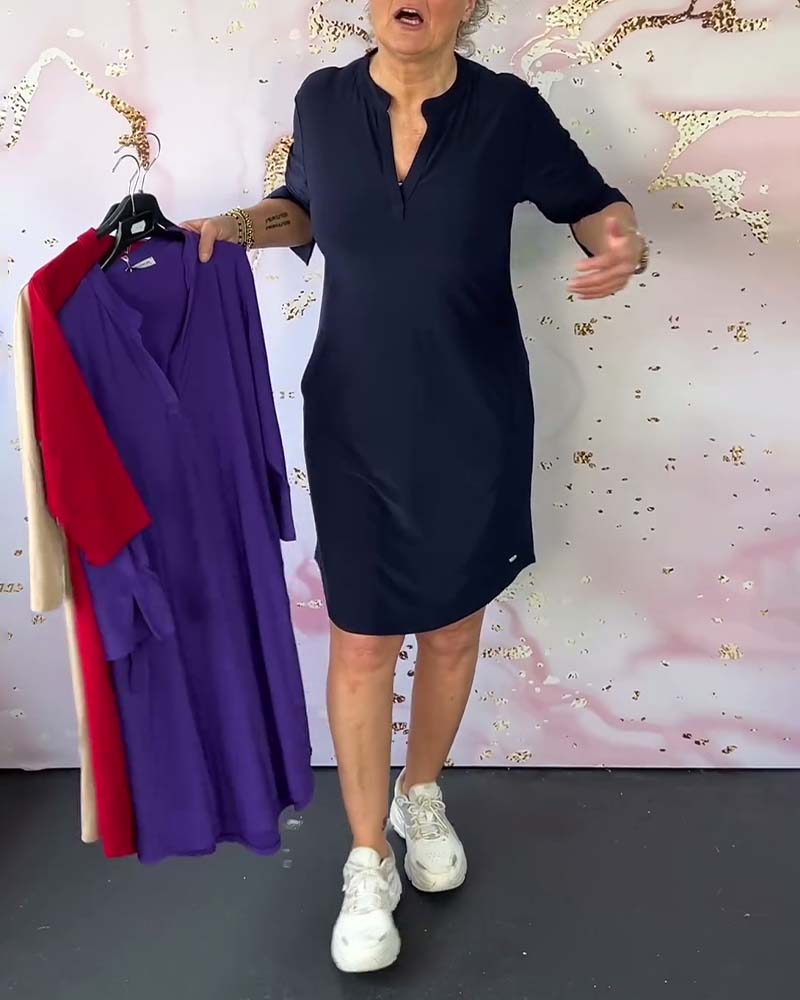 Carina® | Casual urban dress with a V-neck