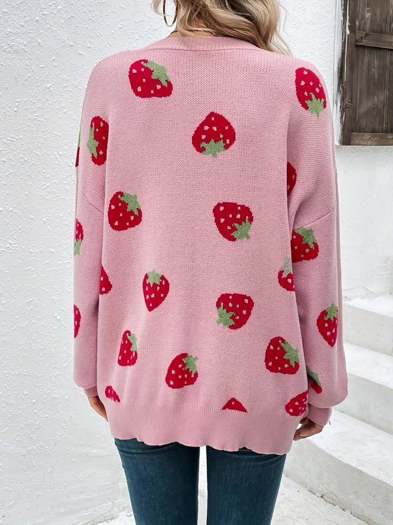 Eliana® | Cardigan With Strawberry Pattern