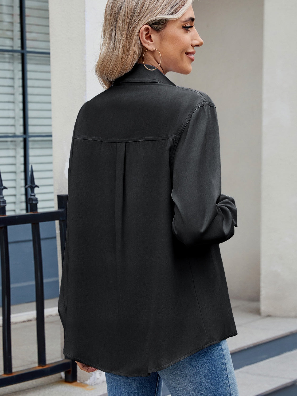 Eliza® | Plain, long-sleeved collared shirt