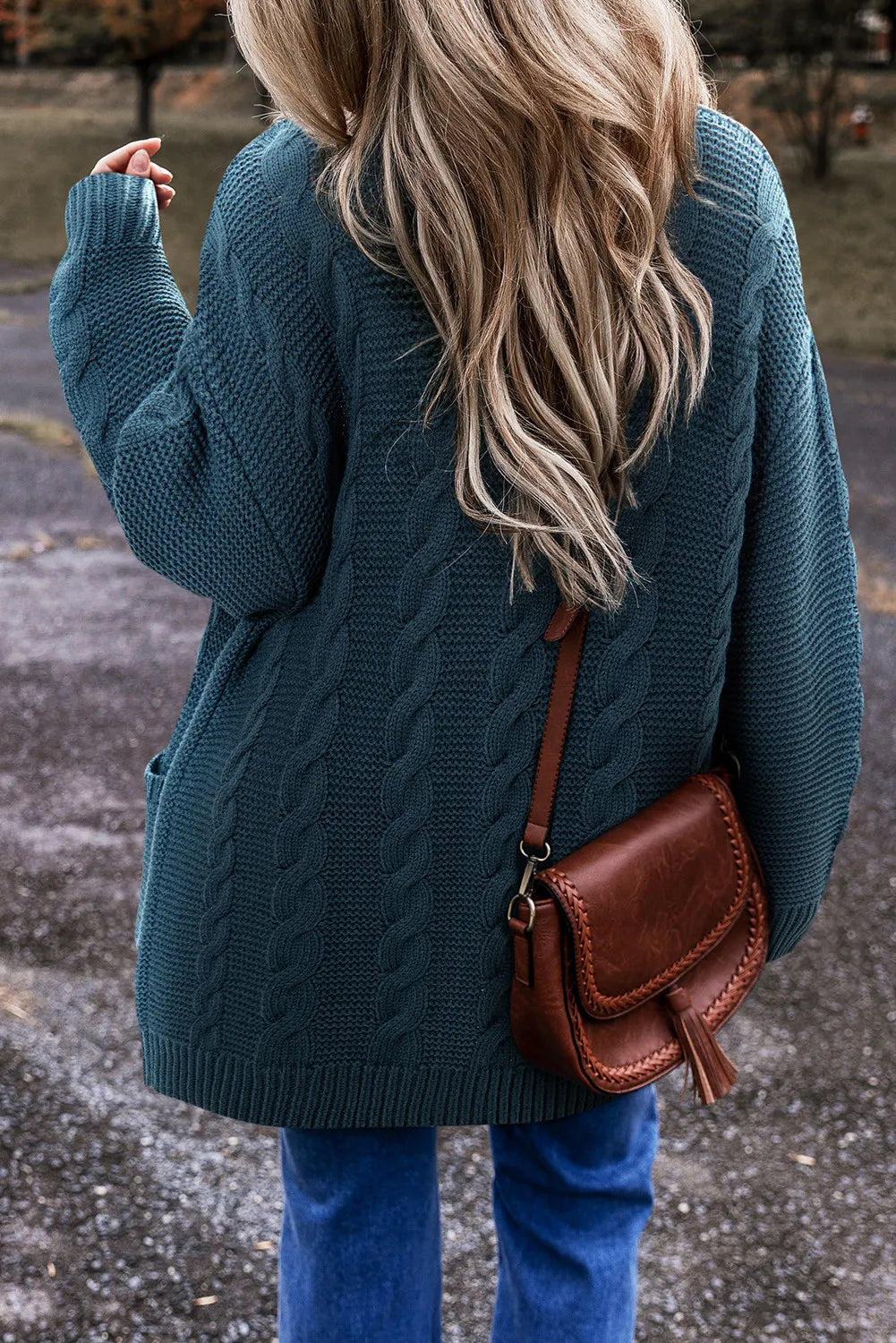 Brigitta® | Long sleeve cable knit cardigan with buttons