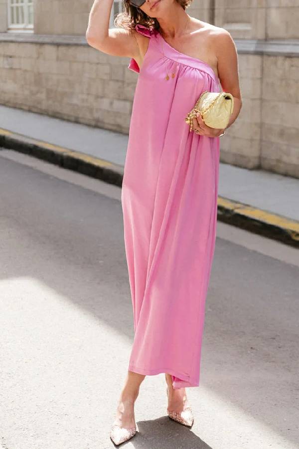 Alicia® | Elegant one-shoulder lace-up dress