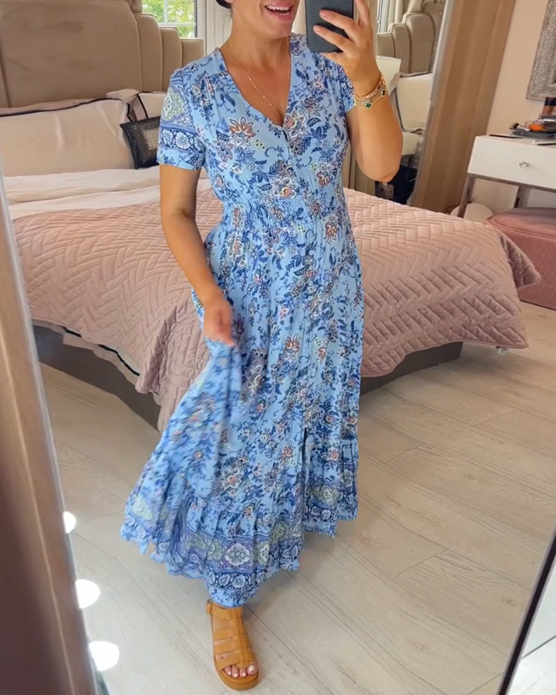 Cristina® | Floral print V-neck dress