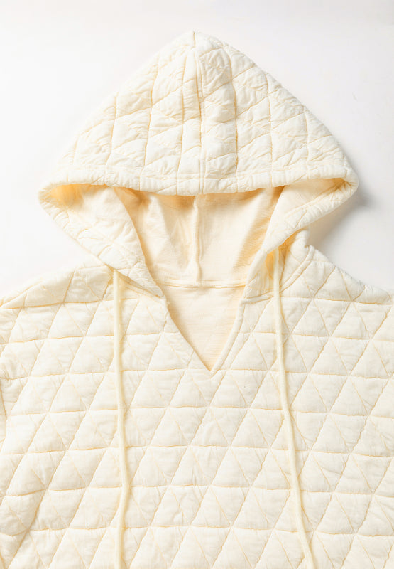 Amira® | Quilted hooded top and drawstring shorts set
