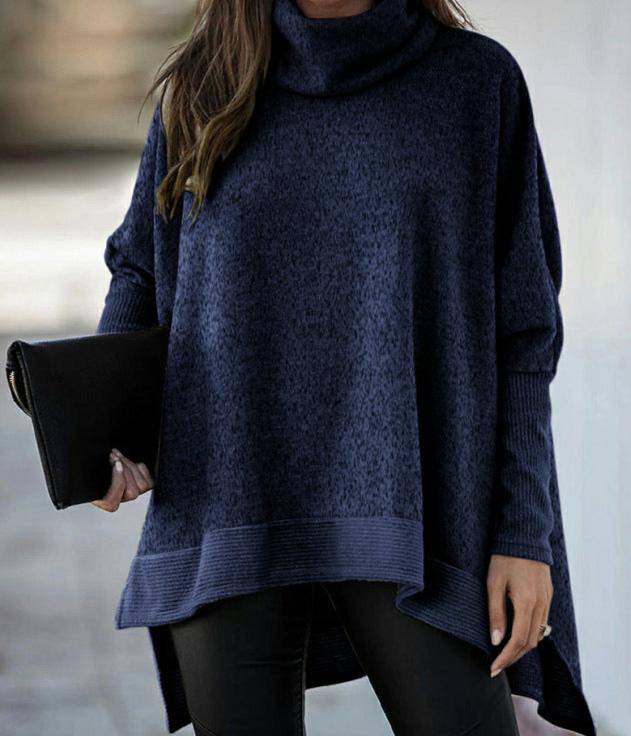 Cleo® | Oversized batwing sleeve turtleneck sweater