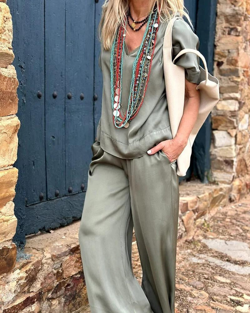Adriana® | Elegance blouse & pants set