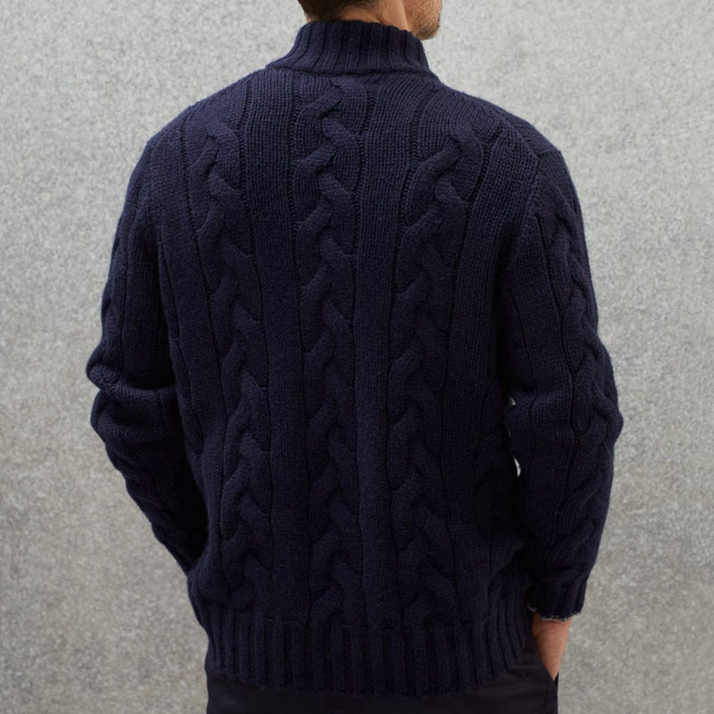Marco | Men's Zip-Up Cable Knit Sweater