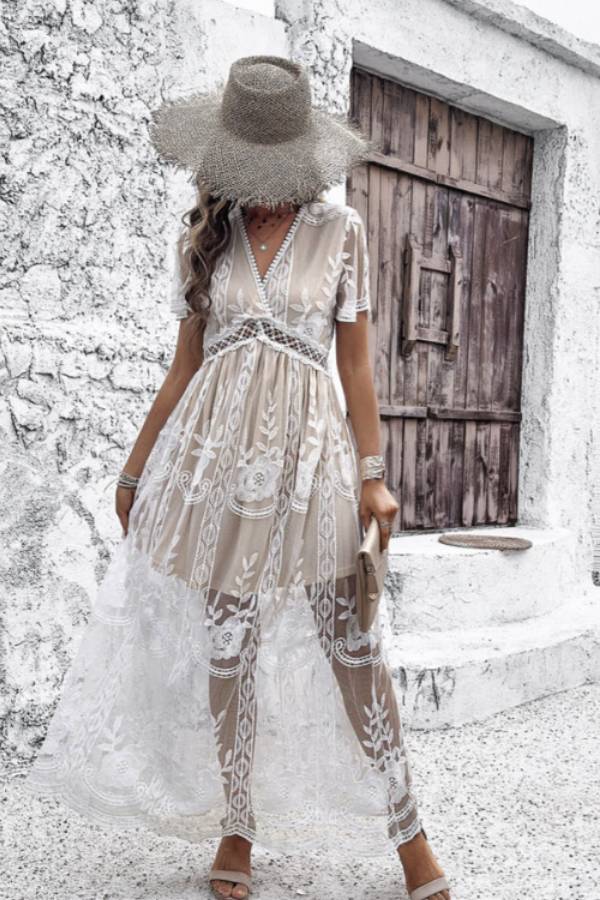 Berta® | Lace maxi dress