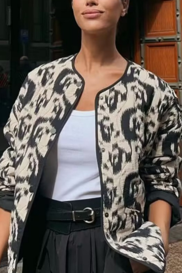 Carmen® | Loose Animal Print Cotton Jacket