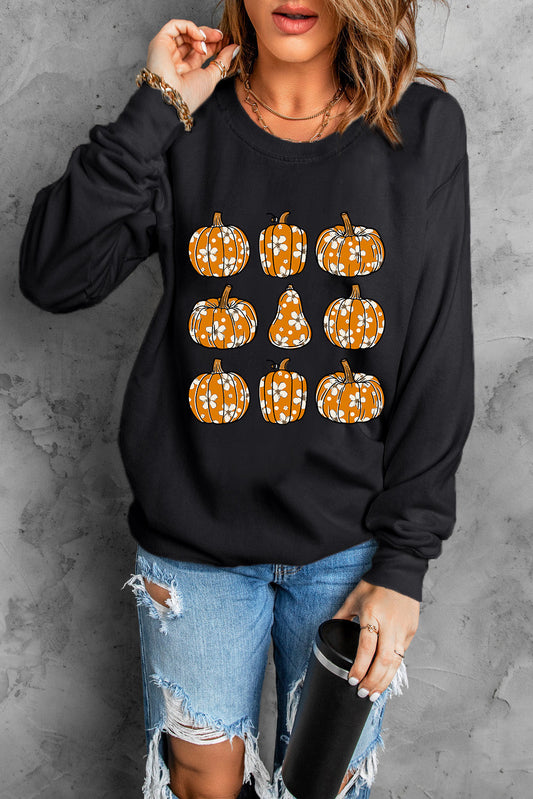 Brigitte® | Pumpkin long sleeve crew neck sweatshirt