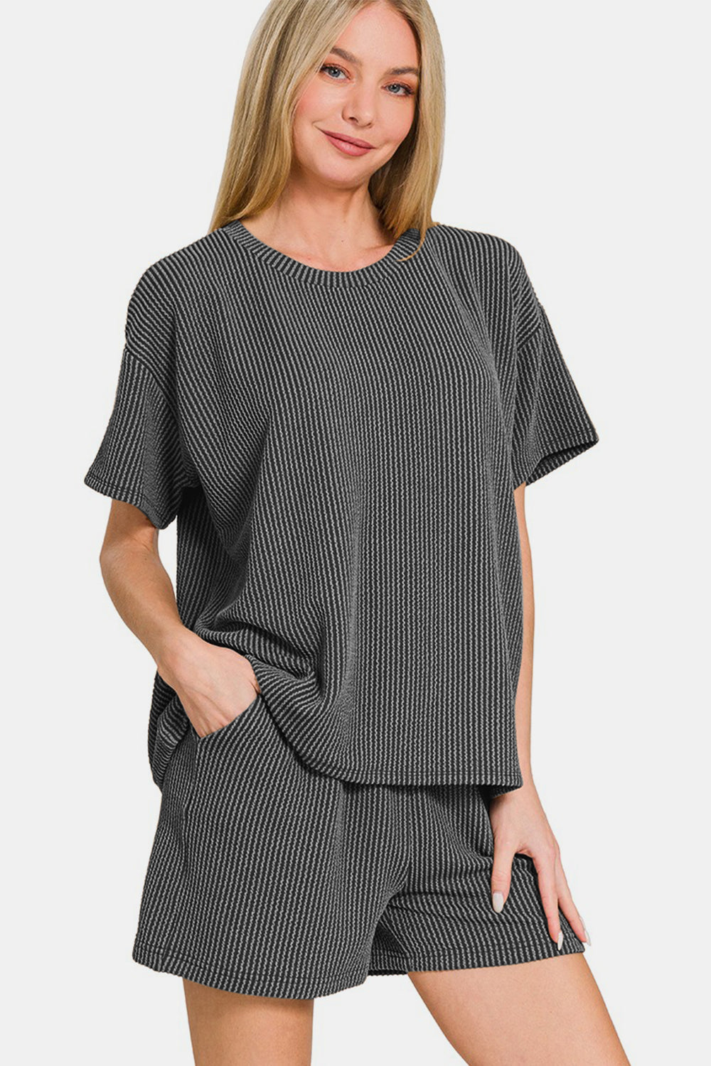 Bonnie® | Ribbed short sleeve t-shirt and shorts set