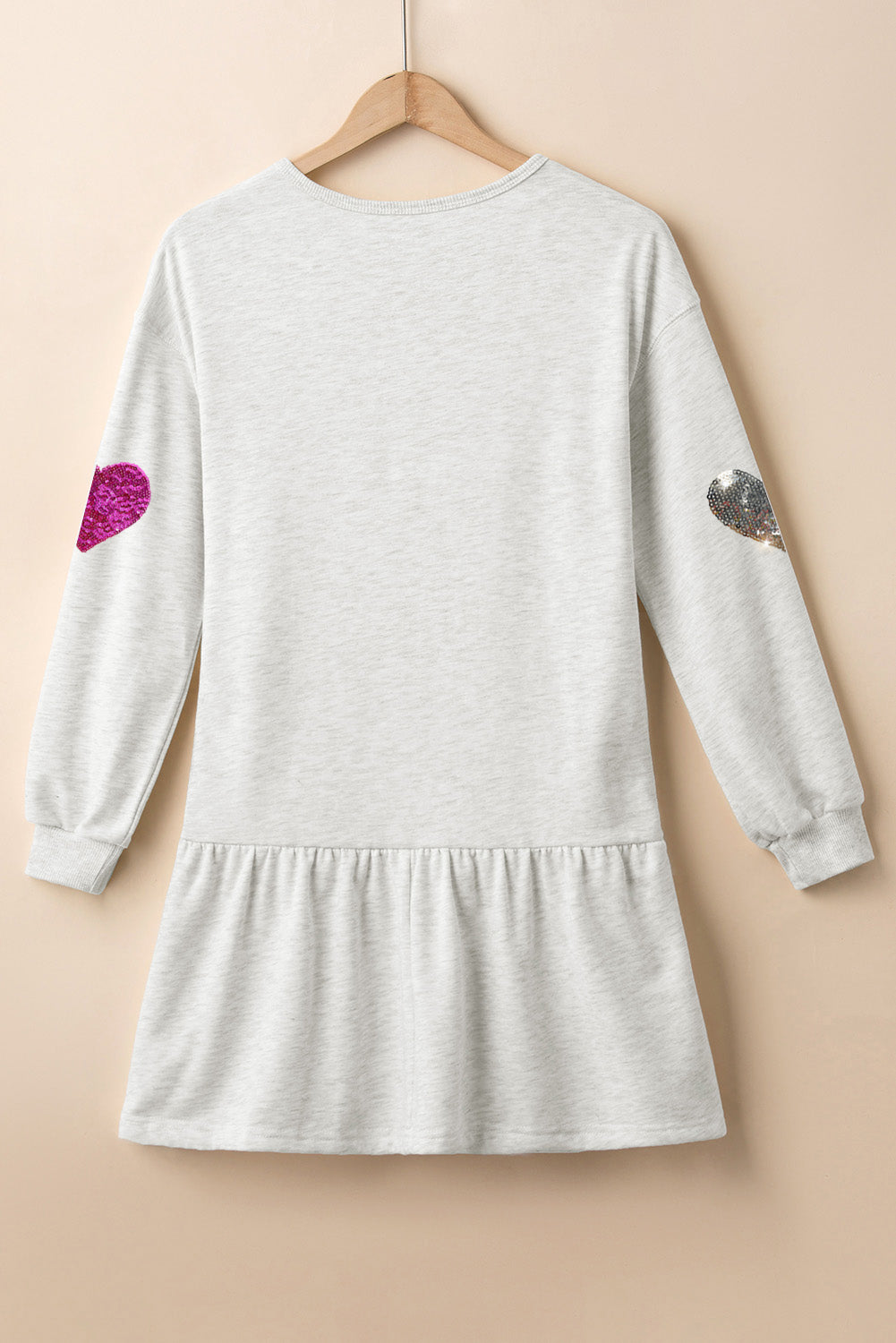 Andrea® | Long sleeve mini dress with sequins and a heart round neckline