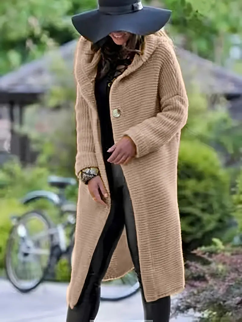 Cristina® | Long knitted cardigan with hood