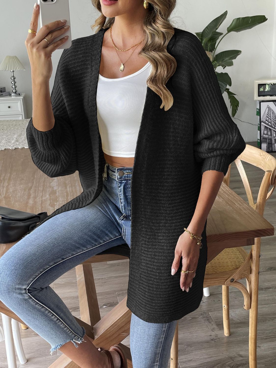 Annabelle® | Long sleeve open front cardigan