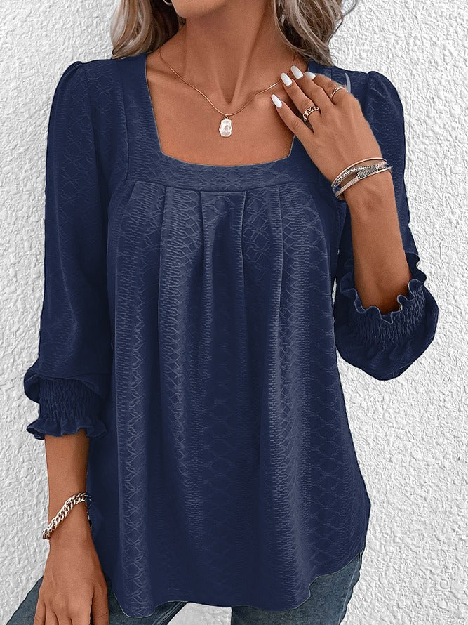 Buchert® | Cotton Blouse With A Square Neckline