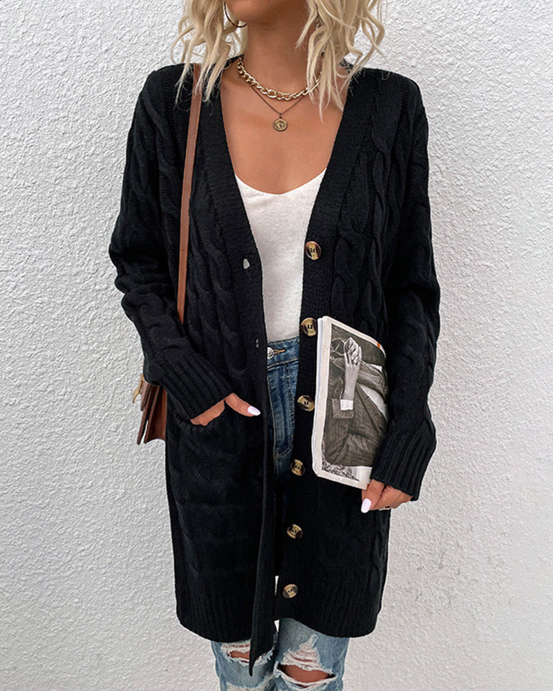 Basilisa | Long sleeve cardigan in solid color
