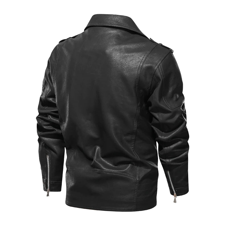 Ruben | Men's Slim-Fit Faux Leather Biker Jacket