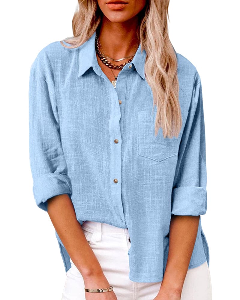 Bryatt® | Long Sleeve Linen Button Down Shirt For Women