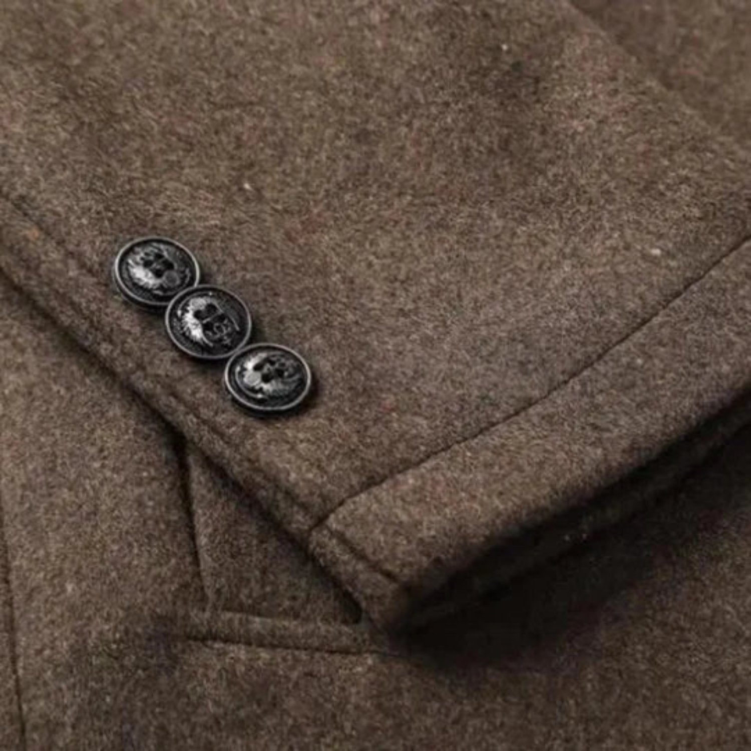 Edward | Men's Mid-Length Stand Collar Overcoat