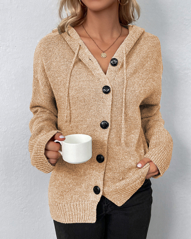 Corina | Birgit – Plain hooded cardigan