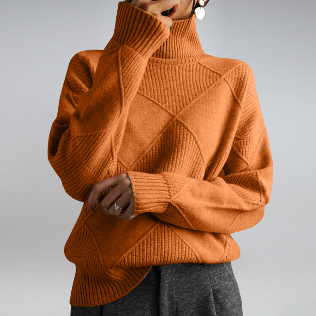 Alicia | Elegant roll collar sweater for women