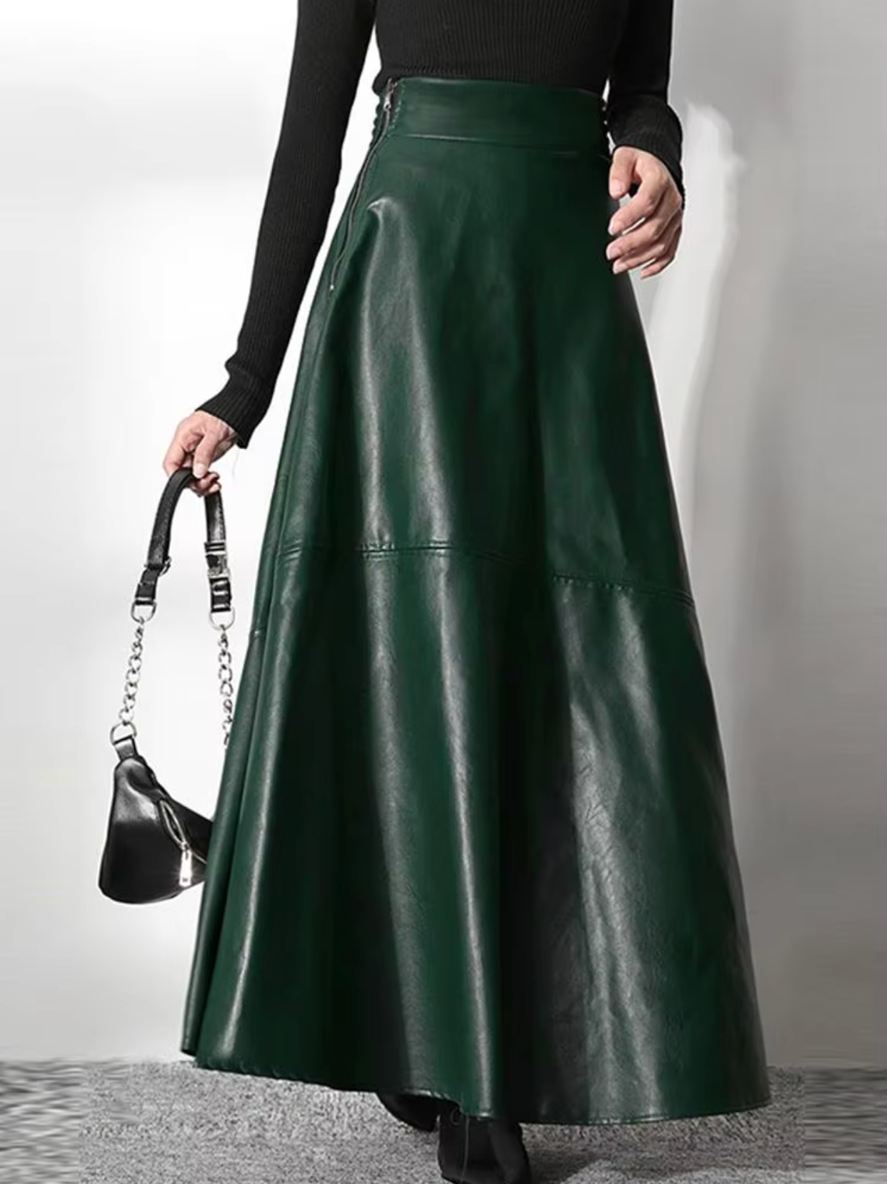 Claudia® | Long leather skirt