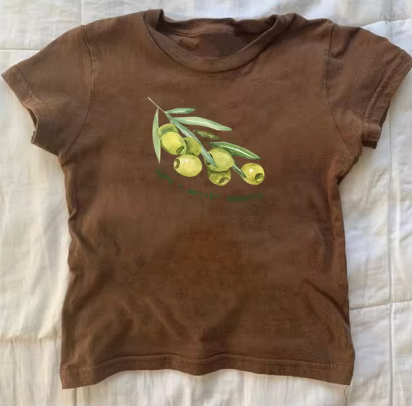 Elena® | Olive Print Crop Top Shirts