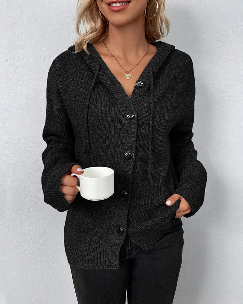 Corina | Birgit – Plain hooded cardigan