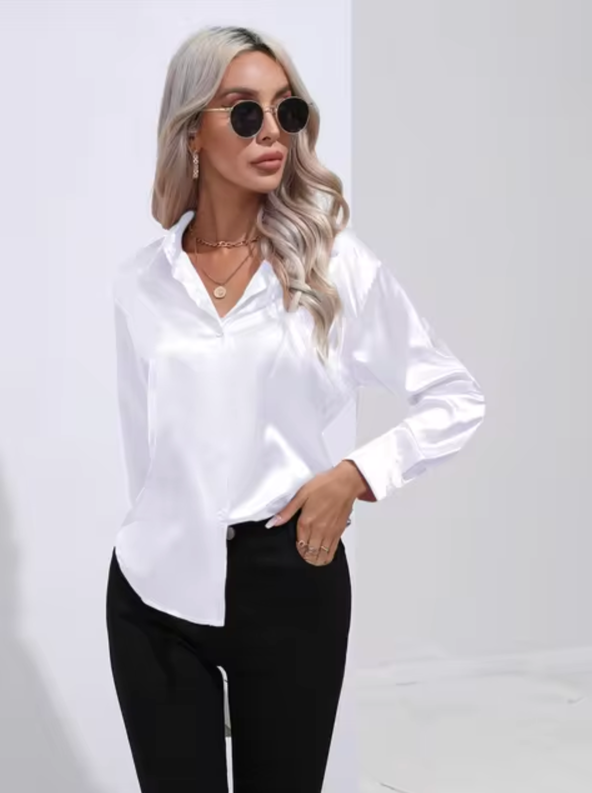 Bubeck® | Satin Blouse With Long Sleeves