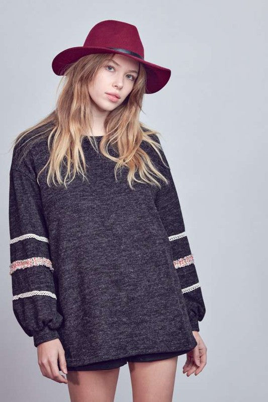 Aurora® | SLEEVES WITH TWEED TRIM TUNIC