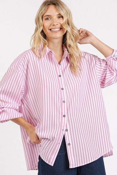 Bronte® | Striped long-sleeved shirt with button placket