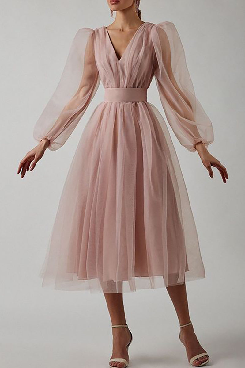 Aurelia® | Elegant Long-Sleeved Lace Dress With A V-Neckline