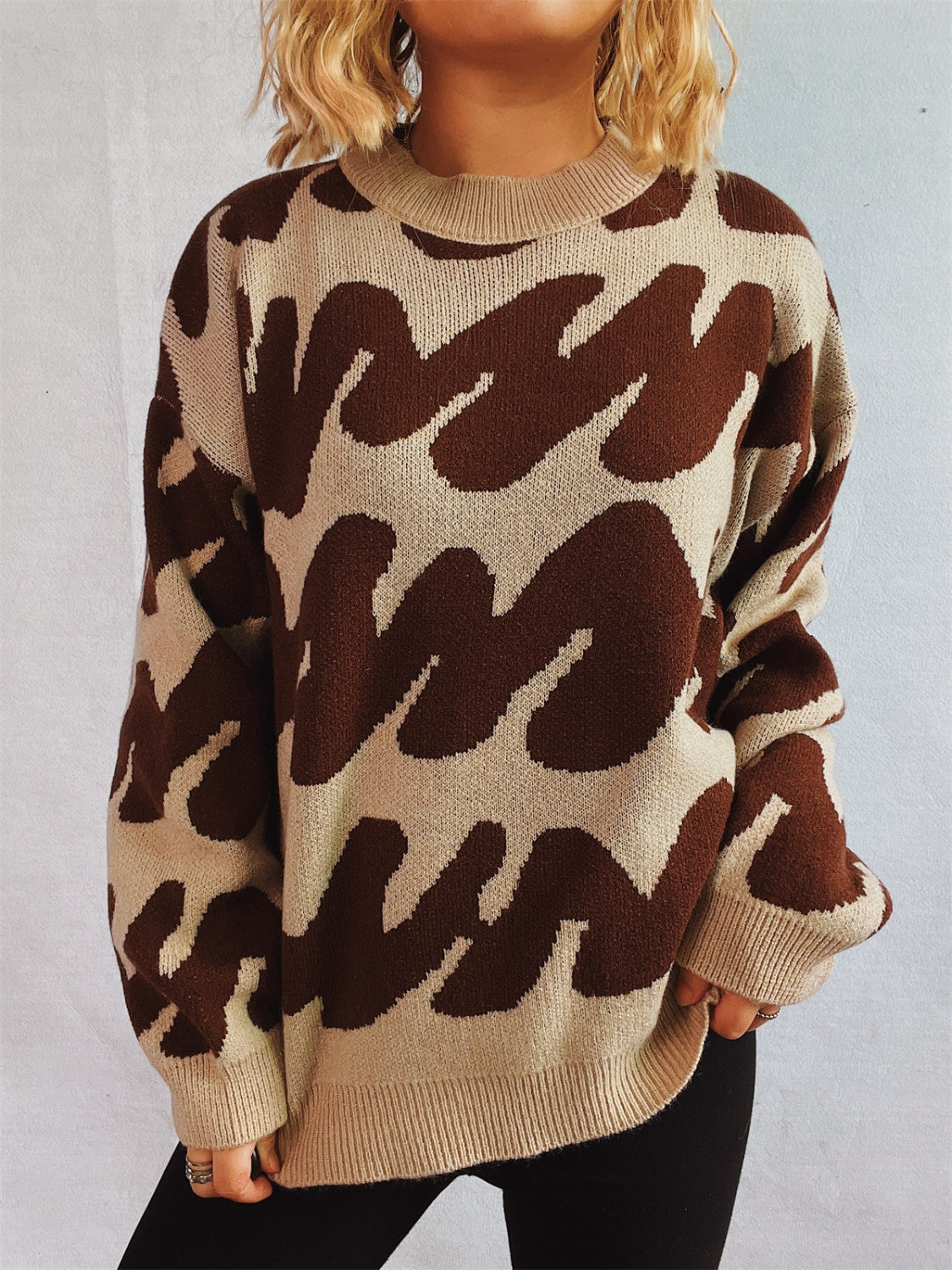 Anita® | Contrasting long-sleeved sweater with a crew neck
