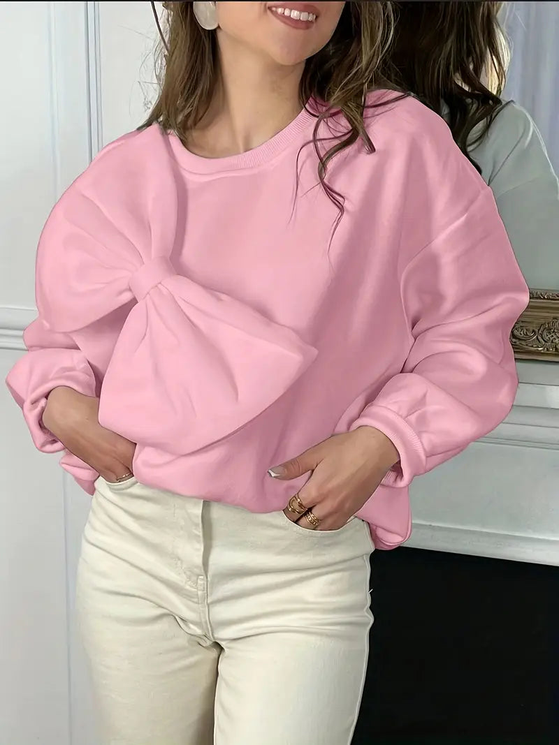 Blythe® | Oversized cotton sweater with bow
