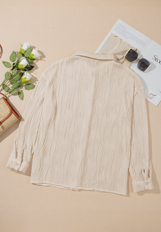 Basilisa | Long sleeve button down shirt with a structured collar and collar