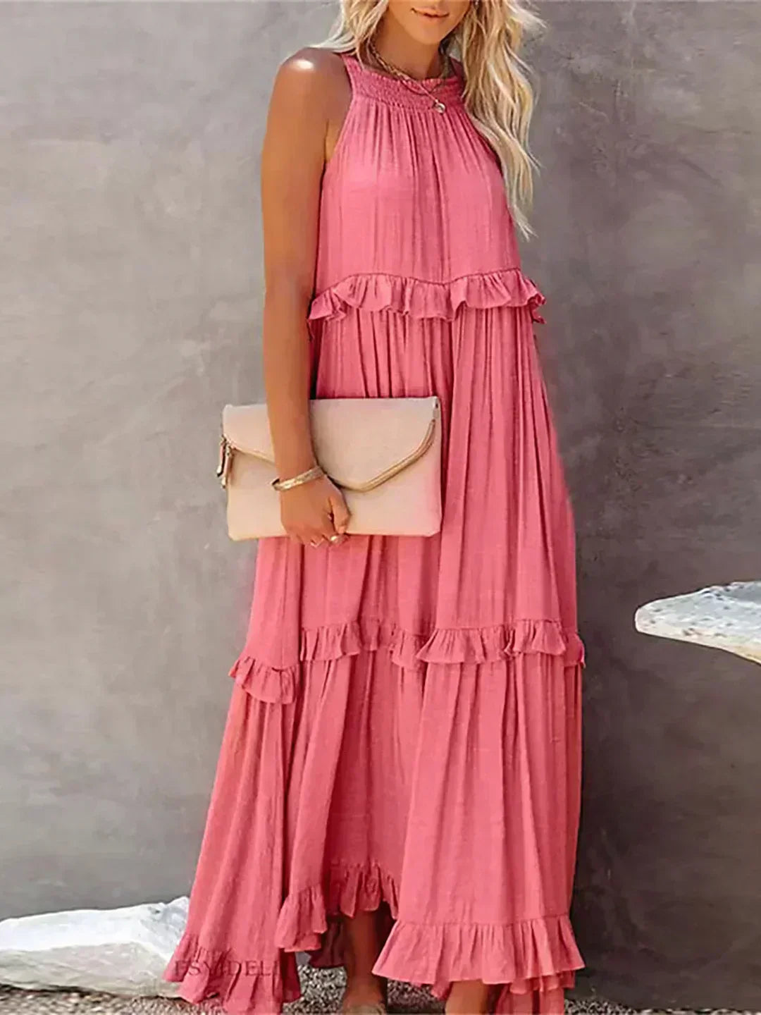 Molly | Elegant Sleeveless Ruffle Trim Dress for Women