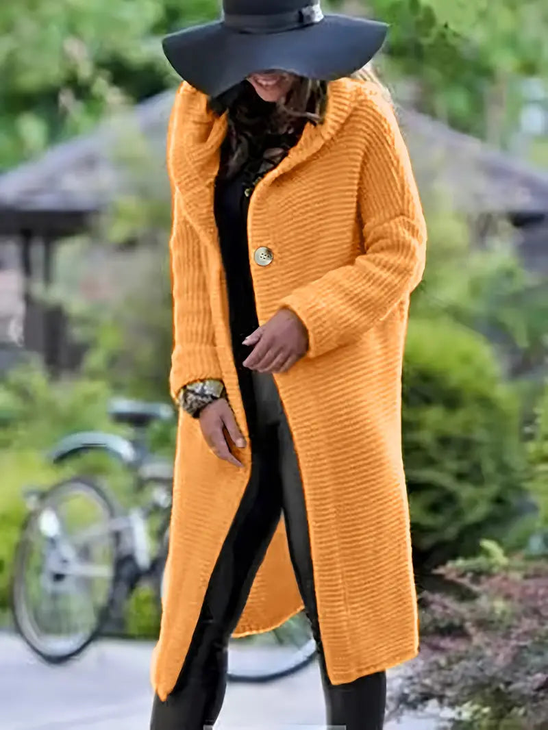 Cristina® | Long knitted cardigan with hood