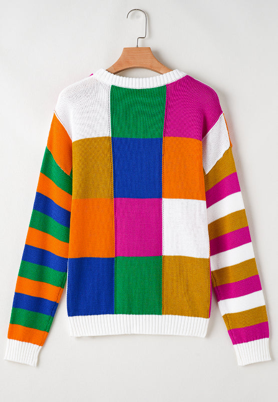 Crispina | Color block sweater with a crew neck and long sleeves