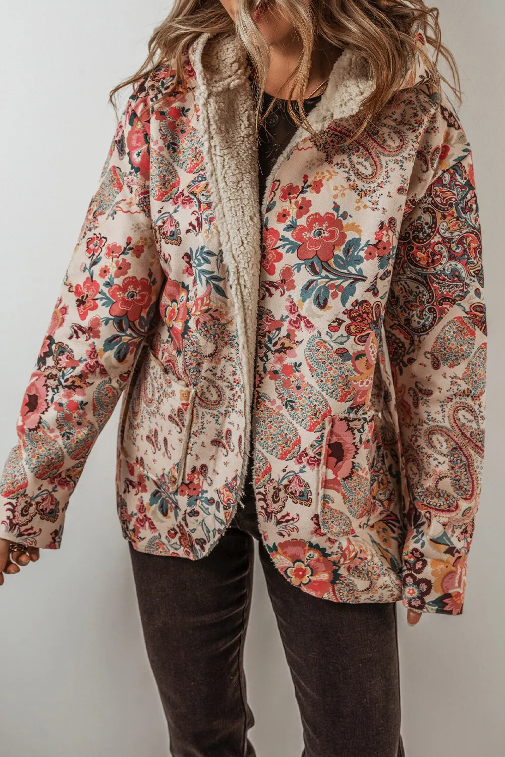 Eleonora® | Printed long sleeve hooded jacket