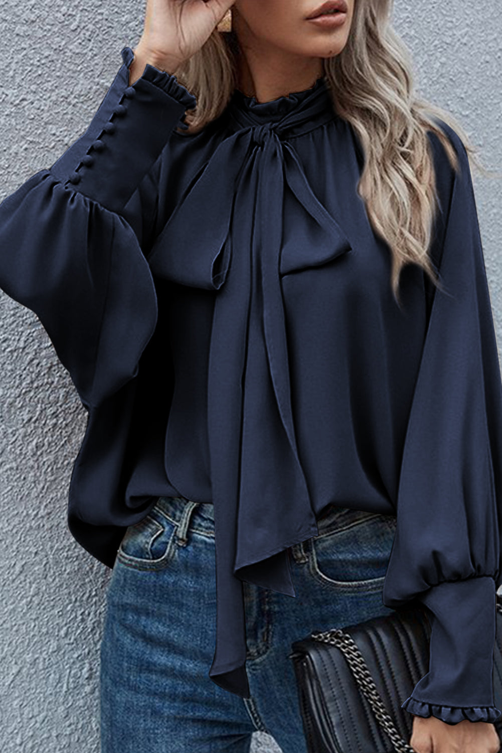 Breyana® | Fringe Tie-Dye Blouse With Episcopal Sleeves