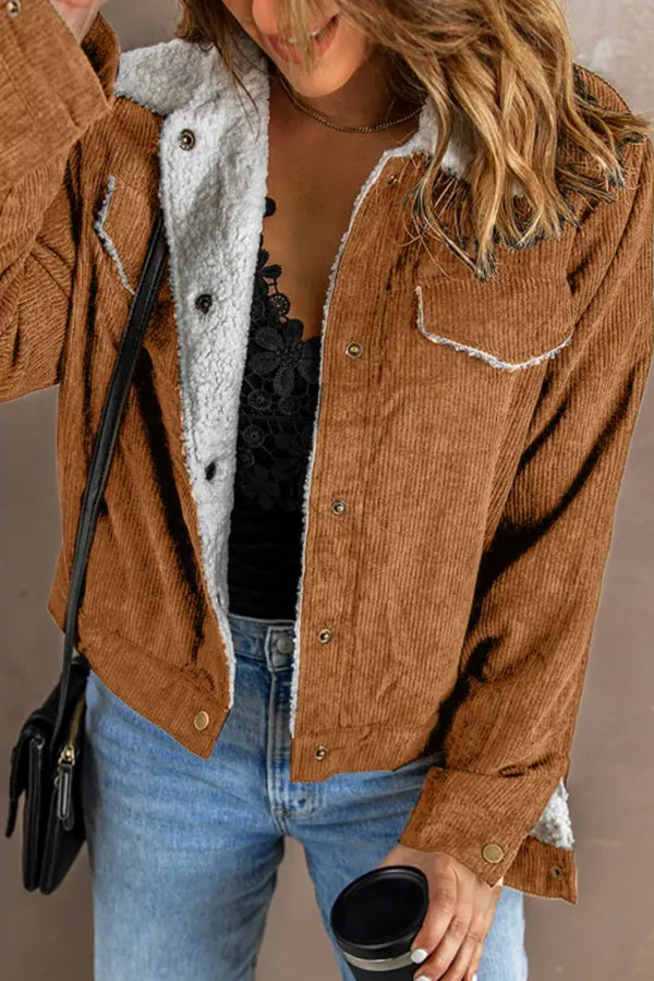 Angelines® | Women's Lambswool Patchwork Corduroy Jacket