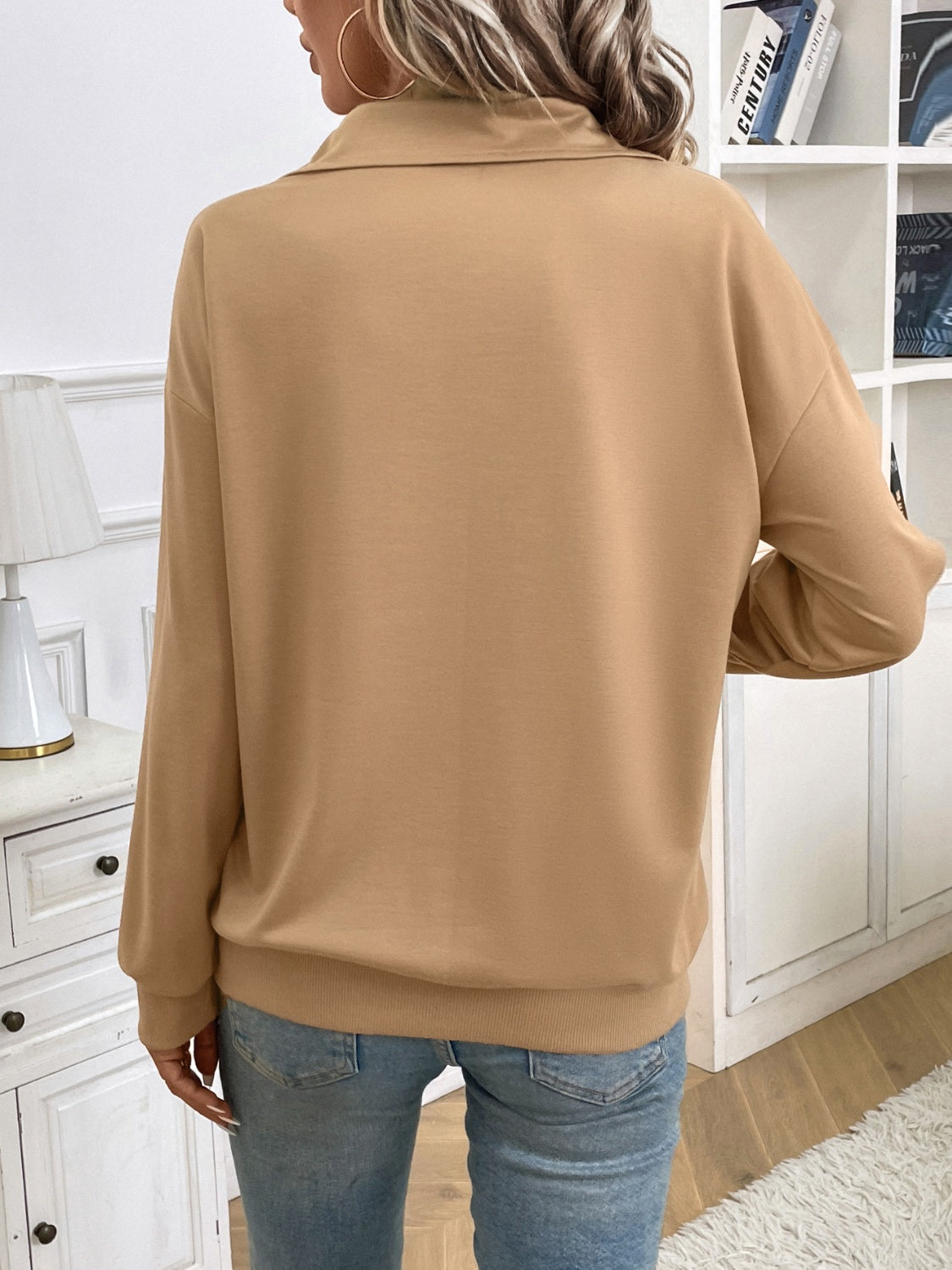 Carmen® | Long sleeve half zip sweatshirt with kangaroo pocket