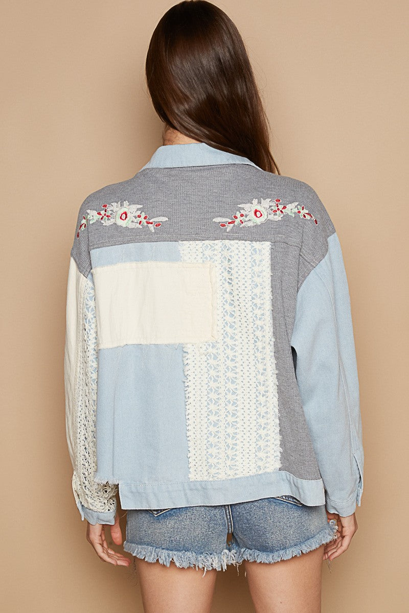 Cecilia | POL shaket crochet embroidery with raw hem and chest pockets