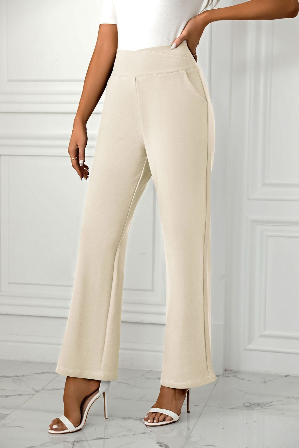 Ava® | Straight leg trousers with high waist